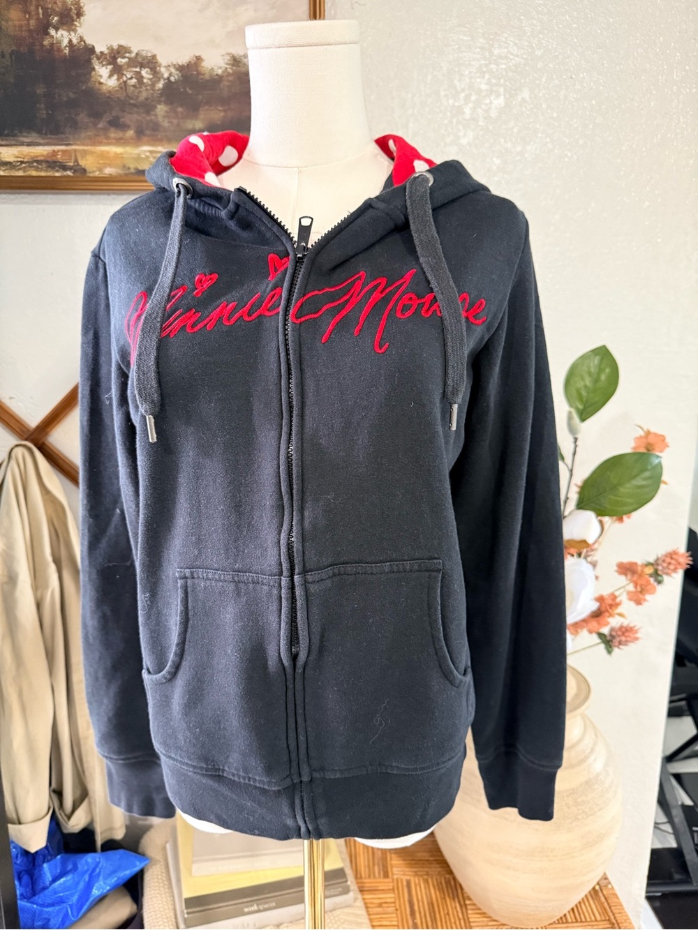 Disney Parks Black and Red Hooded Sweatshirt